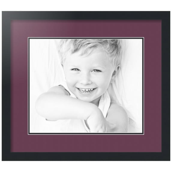 ArtToFrames Collage Photo Picture Frame with 1 - 13.13x15.75" Openings, Framed in Black with Ruby and Black Mats (CDM-3926-6750)