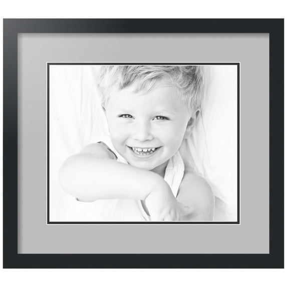 ArtToFrames Collage Photo Picture Frame with 1 - 13.13x15.75" Openings, Framed in Black with TV Grey and Black Mats (CDM-3926-6750)