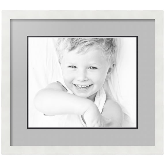 ArtToFrames Collage Photo Picture Frame with 1 - 13.13x15.75" Openings, Framed in White with TV Grey and Black Mats (CDM-3966-6750)