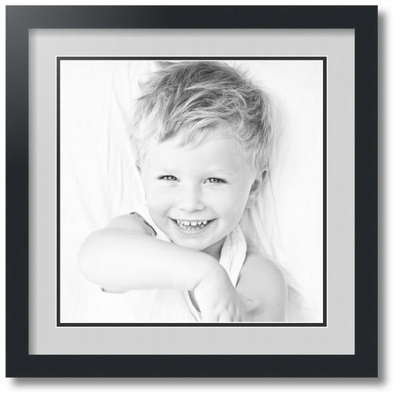 ArtToFrames Collage Photo Picture Frame with 1 - 14x14 Openings, Framed in Black with Candlewick and Black Mats (CDM-3926-301)