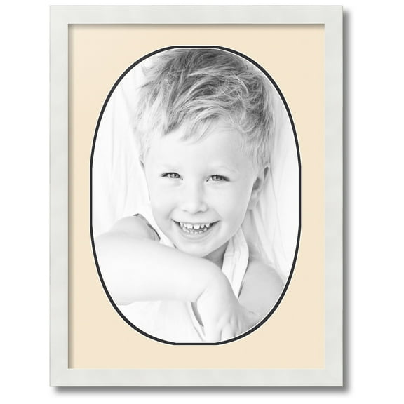 ArtToFrames Collage Photo Picture Frame with 1 - 14x20 Openings, Framed in White with Alabaster and Black Mats (CDM-3966-272)