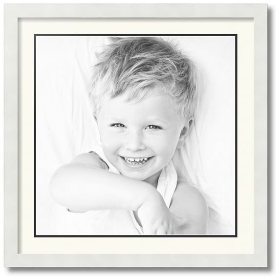 ArtToFrames Collage Photo Picture Frame with 1 - 18x18 Openings, Framed in White with Chantilly and Black Mats (CDM-3966-301)