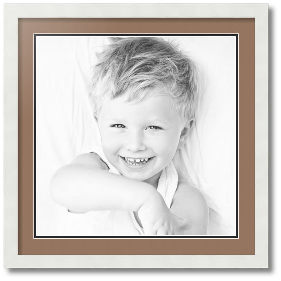 ArtToFrames Collage Photo Picture Frame with 1 - 18x18 Openings, Framed in White with Sandpiper and Black Mats (CDM-3966-301)