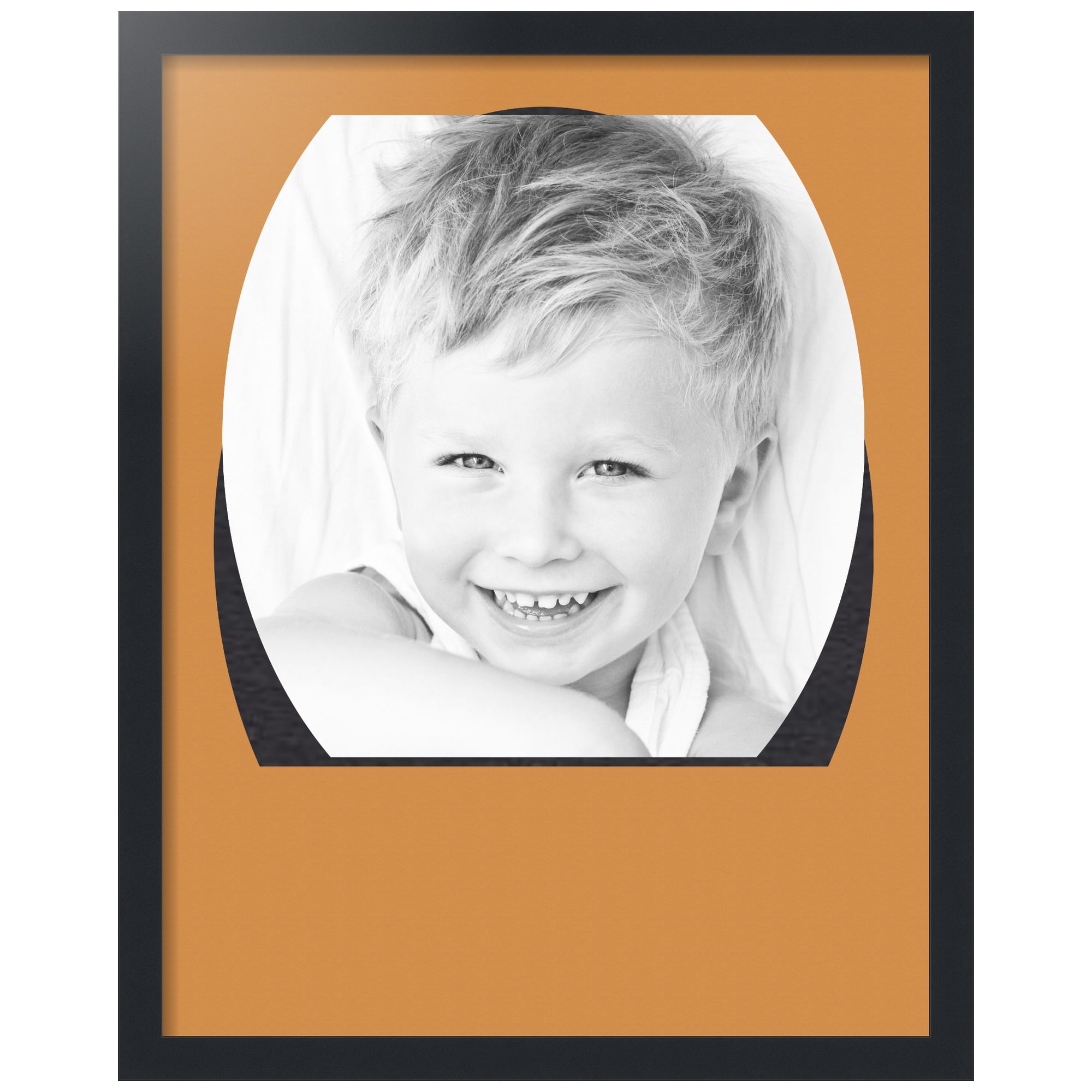ArtToFrames Collage Photo Picture Frame with 1 - 18x24" Openings, Framed in Black with Amber and Black Mats (CDM-3926-1494)