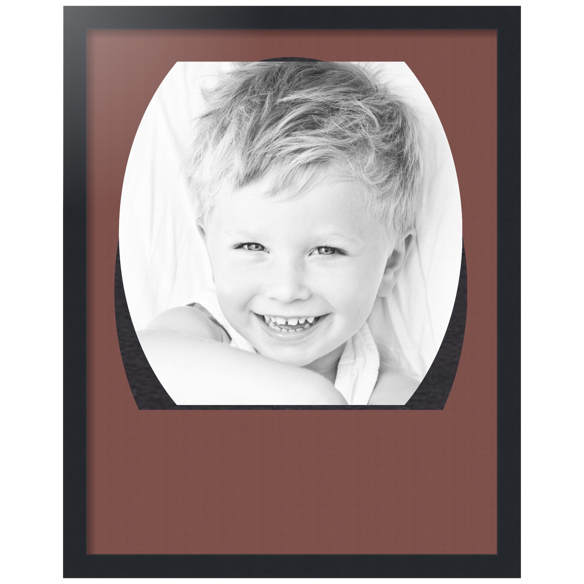 ArtToFrames Collage Photo Picture Frame with 1 - 18x24" Openings, Framed in Black with Brique and Black Mats (CDM-3926-1494)