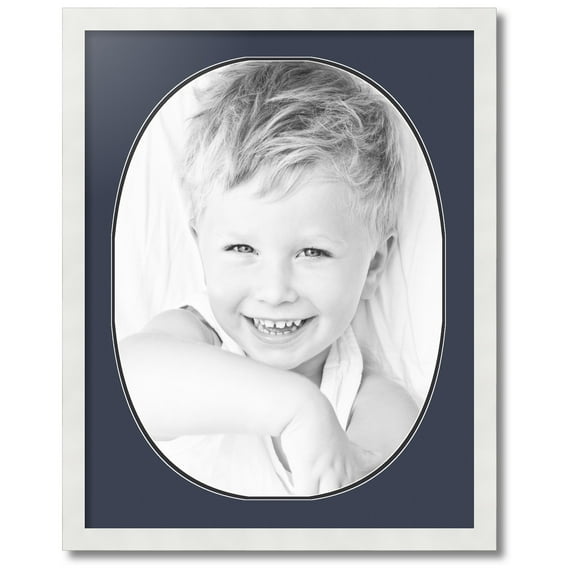 ArtToFrames Collage Photo Picture Frame with 1 - 18x24 Openings, Framed in White with Blue Jay and Black Mats (CDM-3966-272)