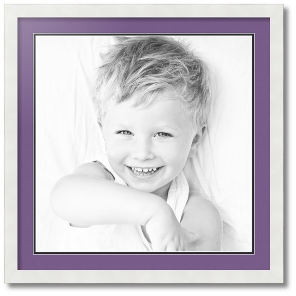 ArtToFrames Collage Photo Picture Frame with 1 - 20x20 Openings, Framed in White with Grape and Black Mats (CDM-3966-301)