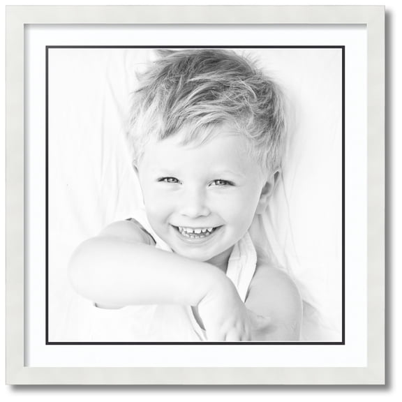 ArtToFrames Collage Photo Picture Frame with 1 - 20x20 Openings, Framed in White with Super White and Black Mats (CDM-3966-301)