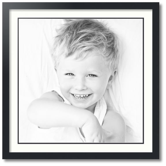ArtToFrames Collage Photo Picture Frame with 1 - 22x22 Openings, Framed in Black with Porcelain and Black Mats (CDM-3926-301)