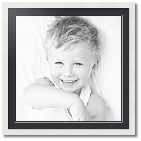 ArtToFrames Collage Photo Picture Frame with 1 - 22x22 Openings, Framed in White with Black and Black Mats (CDM-3966-301)