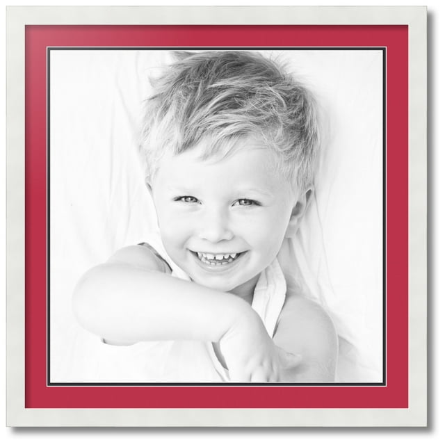 ArtToFrames Collage Photo Picture Frame with 1 - 22x22 Openings, Framed in White with Rouge and Black Mats (CDM-3966-301)