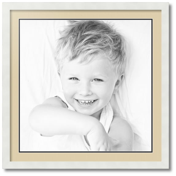 ArtToFrames Collage Photo Picture Frame with 1 - 22x22 Openings, Framed in White with Seaside and Black Mats (CDM-3966-301)