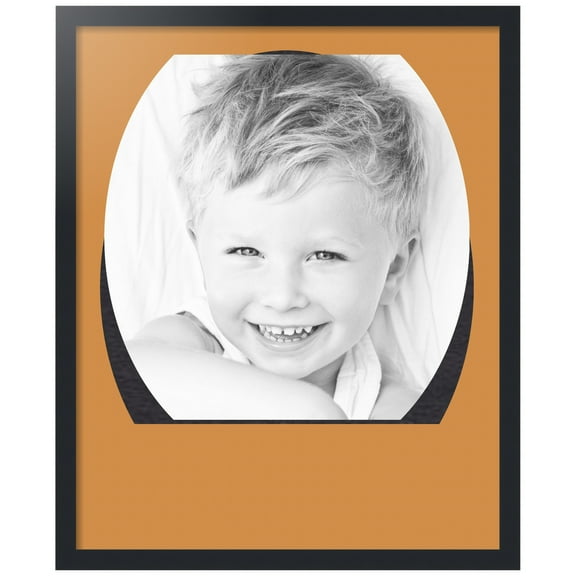 ArtToFrames Collage Photo Picture Frame with 1 - 22x28" Openings, Framed in Black with Amber and Black Mats (CDM-3926-1496)