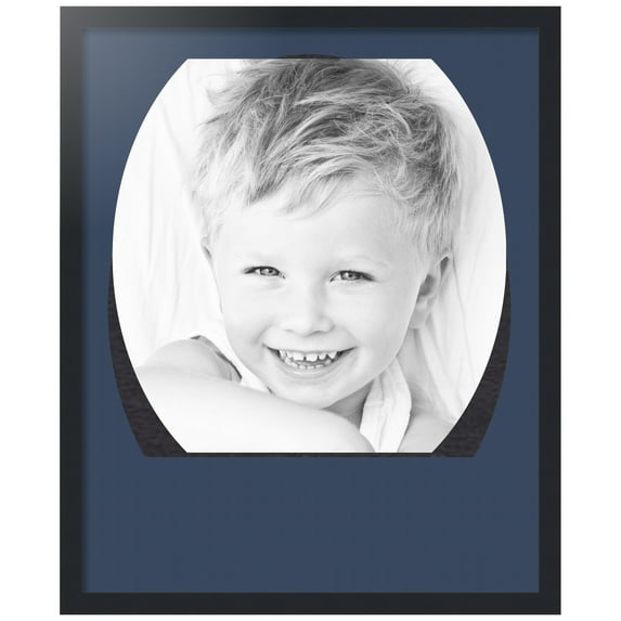 ArtToFrames Collage Photo Picture Frame with 1 - 22x28 Openings, Framed in Black with Midnight Blue and Black Mats (CDM-3926-272)