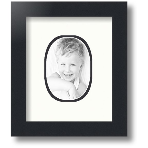 ArtToFrames Collage Photo Picture Frame with 1 - 3.5x5 Openings, Framed in Black with Porcelain and Black Mats (CDM-3926-272)
