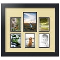 thumbnail image 1 of ArtToFrames Collage Photo Picture Frame with 1 - 3.5x5 and 5 - 2.5x3.5" Openings, Framed in Black with Buttercup and Black Mats (CDM-3926-260), 1 of 8
