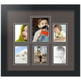 thumbnail image 1 of ArtToFrames Collage Photo Picture Frame with 1 - 3.5x5 and 5 - 2.5x3.5" Openings, Framed in Black with Chestnut and Black Mats (CDM-3926-260), 1 of 8