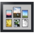 thumbnail image 1 of ArtToFrames Collage Photo Picture Frame with 1 - 3.5x5 and 5 - 2.5x3.5" Openings, Framed in Black with TV Grey and Black Mats (CDM-3926-260), 1 of 8