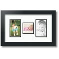 thumbnail image 1 of ArtToFrames Collage Photo Picture Frame with 1 - 3x3 and 2 - 3x5 Openings, Framed in Black with Super White and Black Mats (CDM-3926-71), 1 of 8