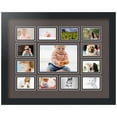 thumbnail image 1 of ArtToFrames Collage Photo Picture Frame with 1 - 4.75x6.75 and 12 - 2x3" Openings, Framed in Black with Chestnut and Black Mats (CDM-3926-569), 1 of 8