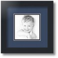 thumbnail image 1 of ArtToFrames Collage Photo Picture Frame with 1 - 5x5 Openings, Framed in Black with Midnight Blue and Black Mats (CDM-3926-301), 1 of 8