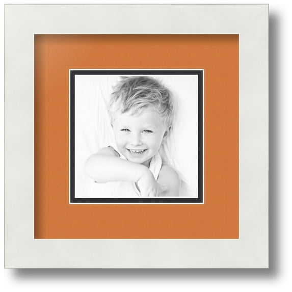 ArtToFrames Collage Photo Picture Frame with 1 - 5x5 Openings, Framed in White with Octoberfest and Black Mats (CDM-3966-301)