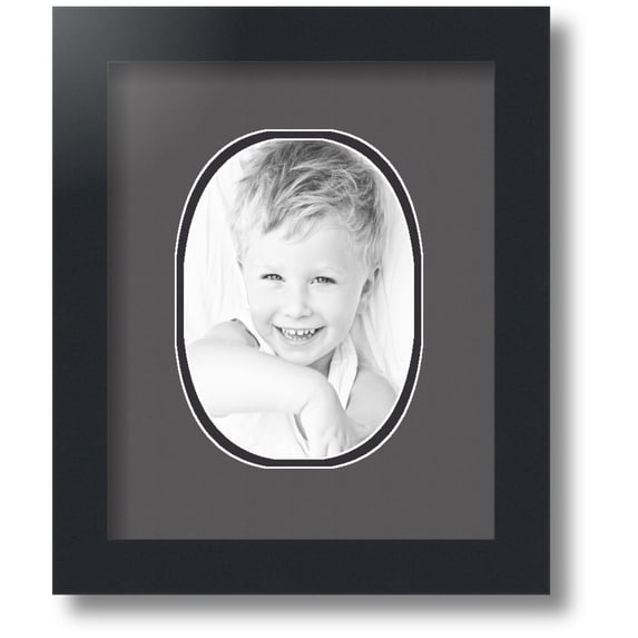 ArtToFrames Collage Photo Picture Frame with 1 - 5x7 Openings, Framed in Black with Charcoal and Black Mats (CDM-3926-272)