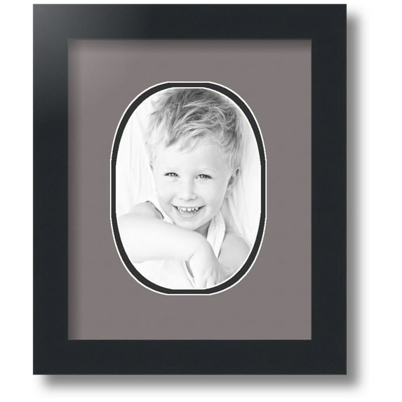 ArtToFrames Collage Photo Picture Frame with 1 - 5x7 Openings, Framed in Black with Pewter and Black Mats (CDM-3926-272)