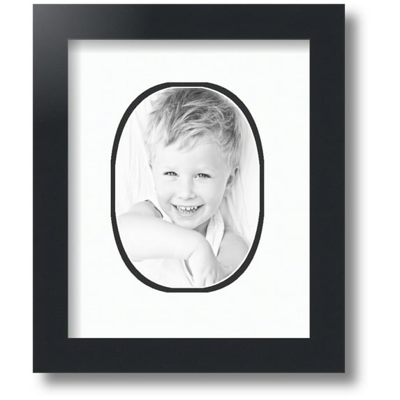ArtToFrames Collage Photo Picture Frame with 1 - 5x7 Openings, Framed in Black with Super White and Black Mats (CDM-3926-272)
