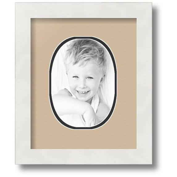 ArtToFrames Collage Photo Picture Frame with 1 - 5x7 Openings, Framed in White with Scotch Mist and Black Mats (CDM-3966-272)
