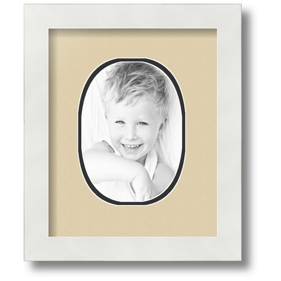 ArtToFrames Collage Photo Picture Frame with 1 - 5x7 Openings, Framed in White with Seaside and Black Mats (CDM-3966-272)