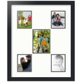 thumbnail image 1 of ArtToFrames Collage Photo Picture Frame with 1 - 5x7 and 4 - 4x5" Openings, Framed in Black with Fabric White and Black Mats (CDM-3926-64), 1 of 8