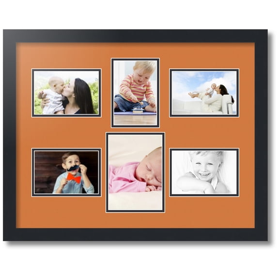ArtToFrames Collage Photo Picture Frame with 1 - 5x7 and 5 - 4x6 Openings, Framed in Black with Octoberfest and Black Mats (CDM-3926-167)