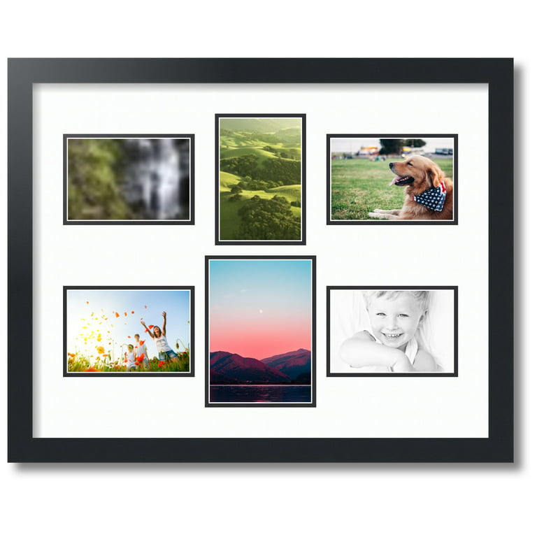 ArtToFrames Collage Mat Picture Photo Frame 4 3x5 Openings in Satin White  13