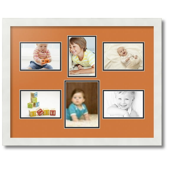 ArtToFrames Collage Photo Picture Frame with 1 - 5x7 and 5 - 4x6 Openings, Framed in White with Octoberfest and Black Mats (CDM-3966-167)
