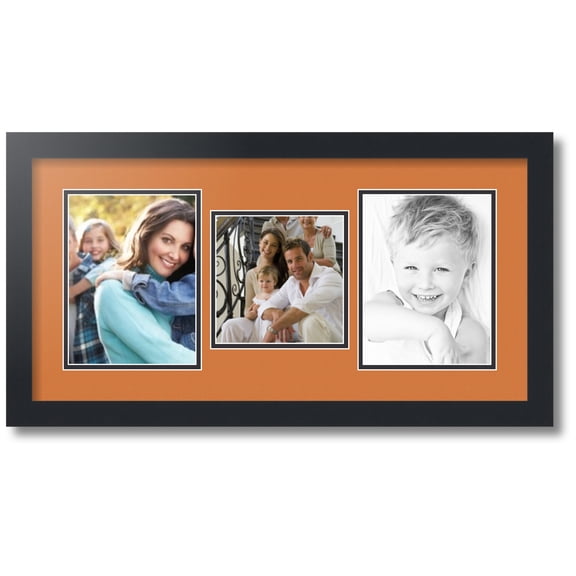 ArtToFrames Collage Photo Picture Frame with 1 - 6x6 and 2 - 6x8 Openings, Framed in Black with Octoberfest and Black Mats (CDM-3926-71)