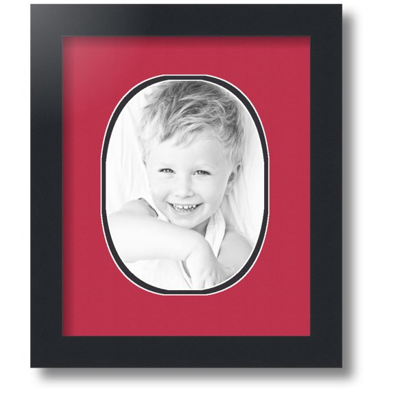 ArtToFrames Collage Photo Picture Frame with 1 - 6x8 Openings, Framed in Black with Rouge and Black Mats (CDM-3926-272)