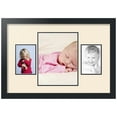 thumbnail image 1 of ArtToFrames Collage Photo Picture Frame with 1 - 8.25x11 and 2 - 4x6" Openings, Framed in Black with Ivory and Black Mats (CDM-3926-202), 1 of 8