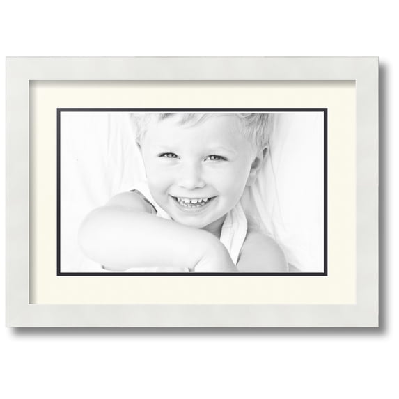 ArtToFrames Collage Photo Picture Frame with 1 - 8.5x14" Openings, Framed in White with Off White and Black Mats (CDM-3966-271)