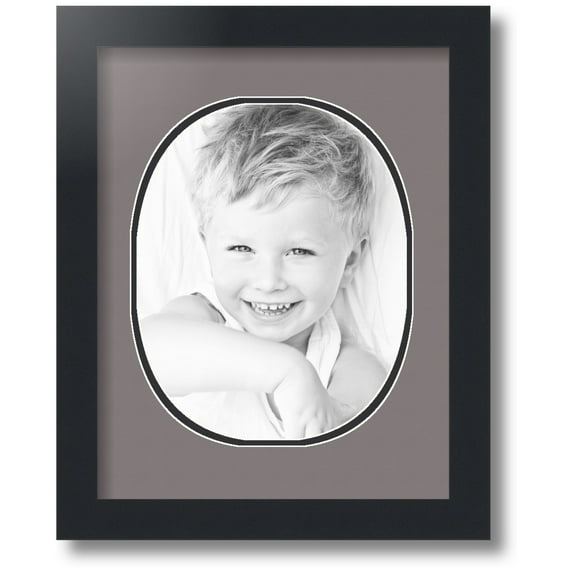 ArtToFrames Collage Photo Picture Frame with 1 - 8x10 Openings, Framed in Black with Pewter and Black Mats (CDM-3926-272)