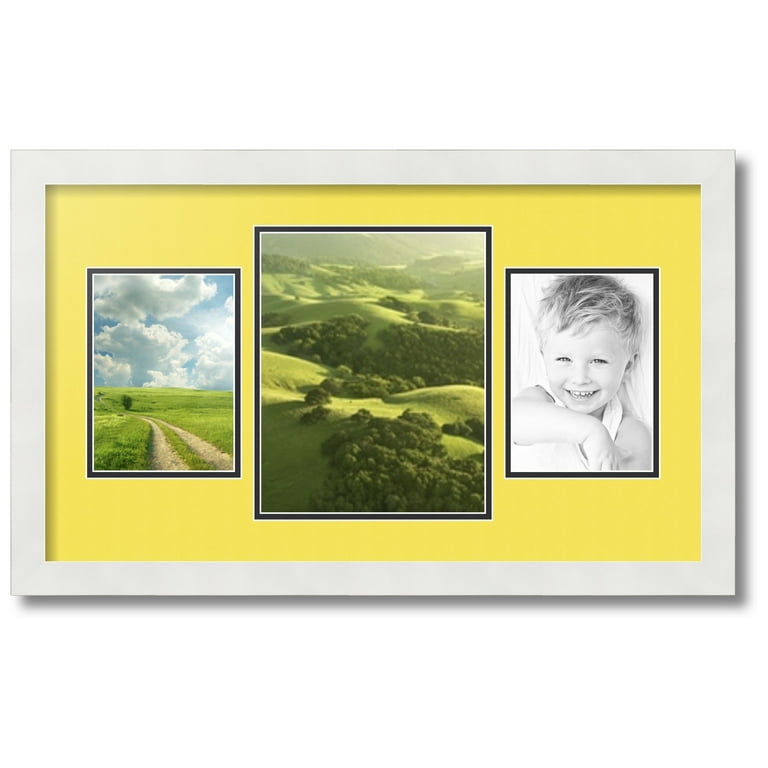 ArtToFrames Collage Photo Picture Frame with 1 - 8x10 and 2 - 5x7 Openings, Framed in Black with Super White and Black Mats (cdm-3926-78)