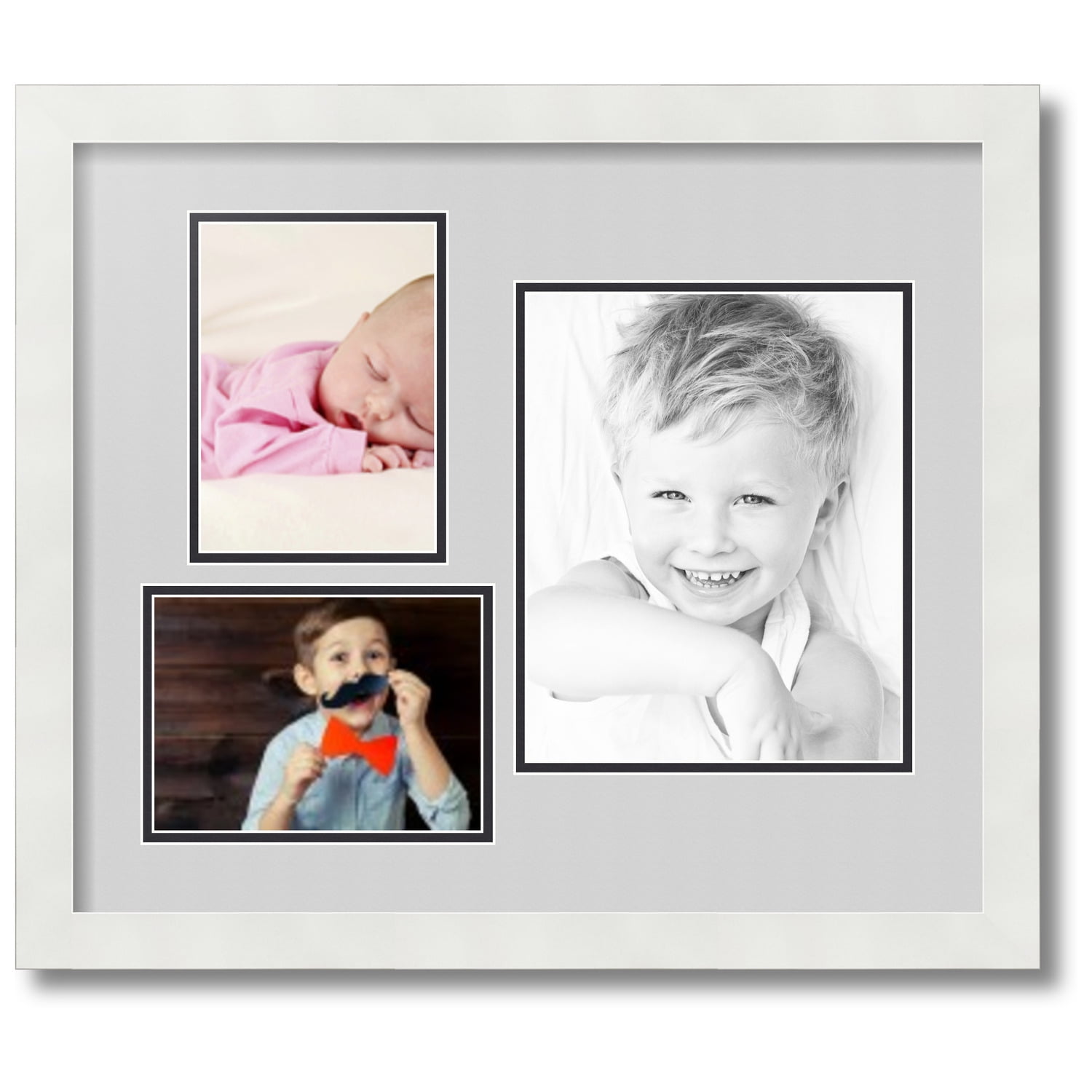 ArtToFrames Collage Photo Picture Frame with 4 - 4x6 inch Openings, Framed  in Black with Over 62 Mat Color Options and Plexi Glass (CSM-3926-14)