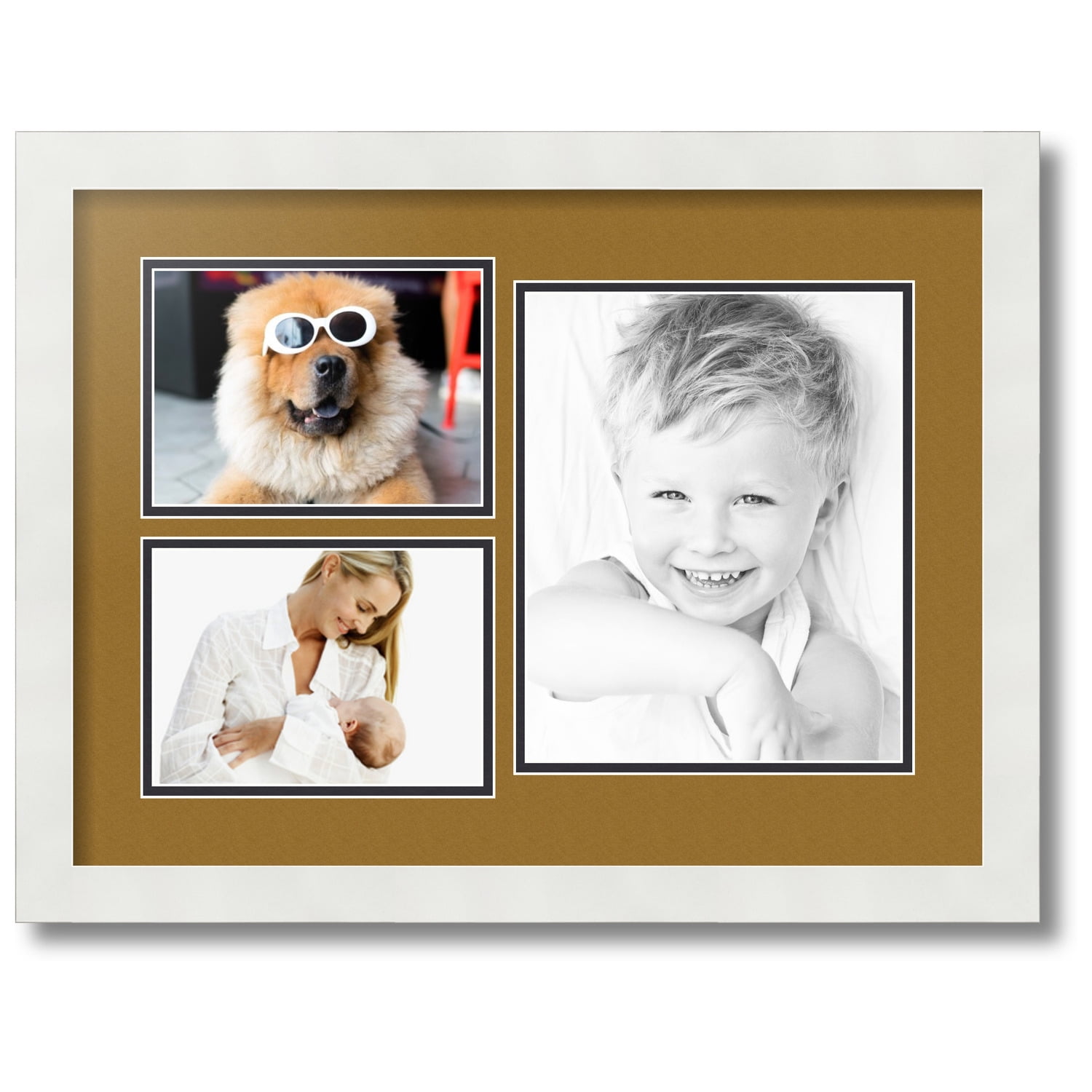 ArtToFrames Collage Photo Picture Frame with 1 8x10 and 2 5x7