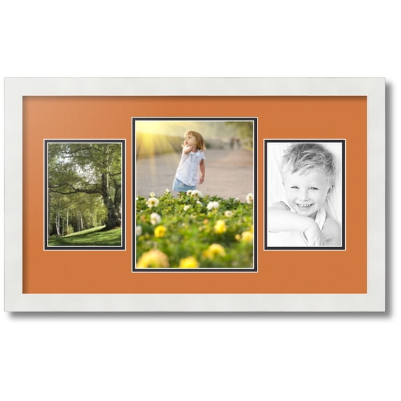 ArtToFrames Collage Photo Picture Frame with 1 - 8x10 and 2 - 5x7 Openings, Framed in White with Octoberfest and Black Mats (CDM-3966-75)