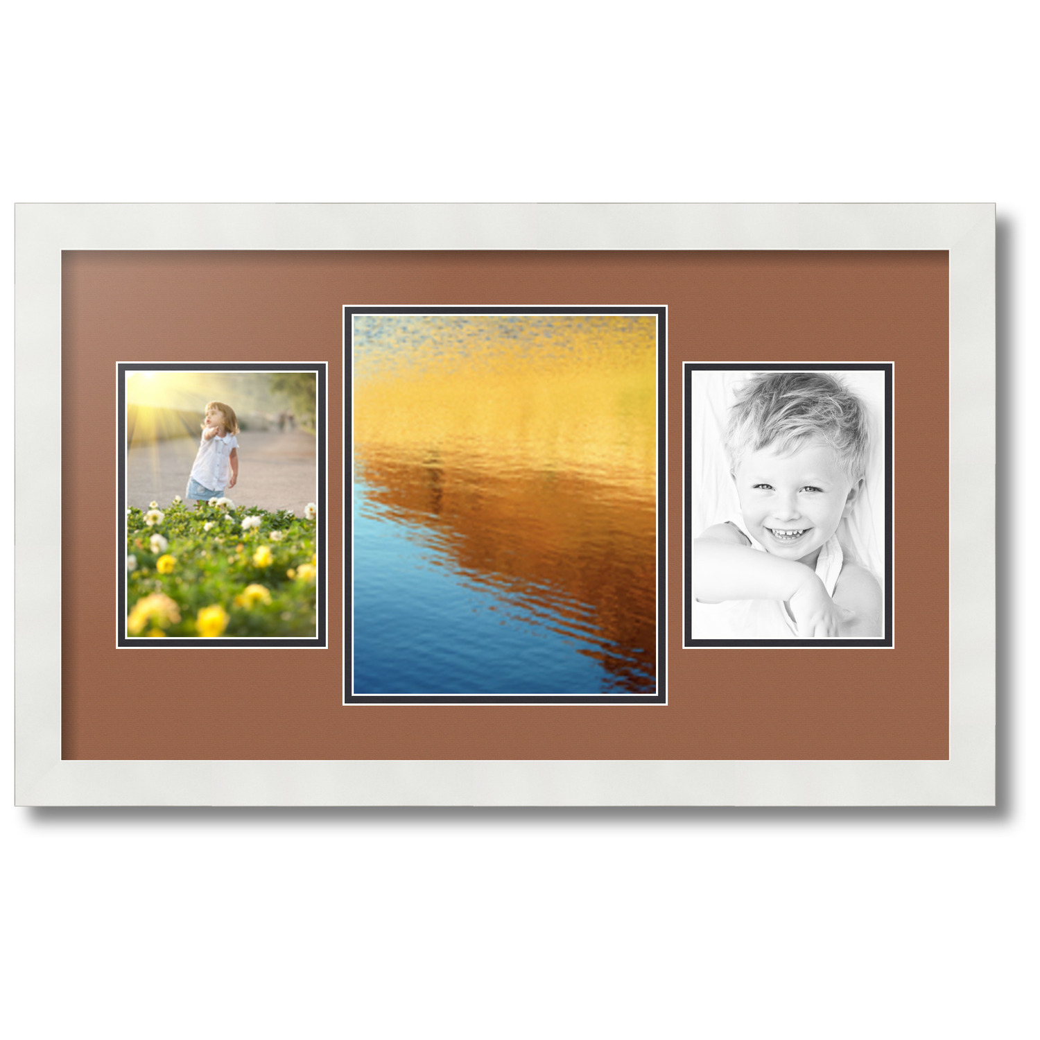 ArtToFrames Collage Photo Picture Frame with 1 8x10 and 2 5x7