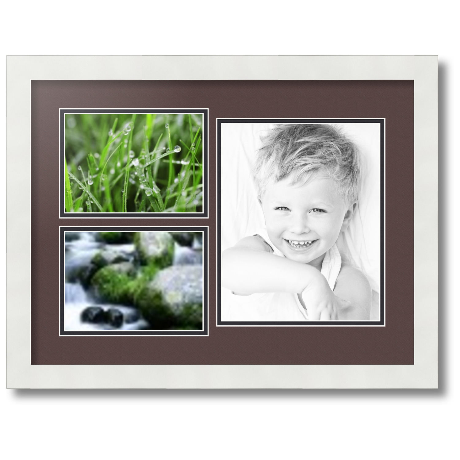 ArtToFrames Collage Photo Picture Frame with 1 8x10 and 2 5x7
