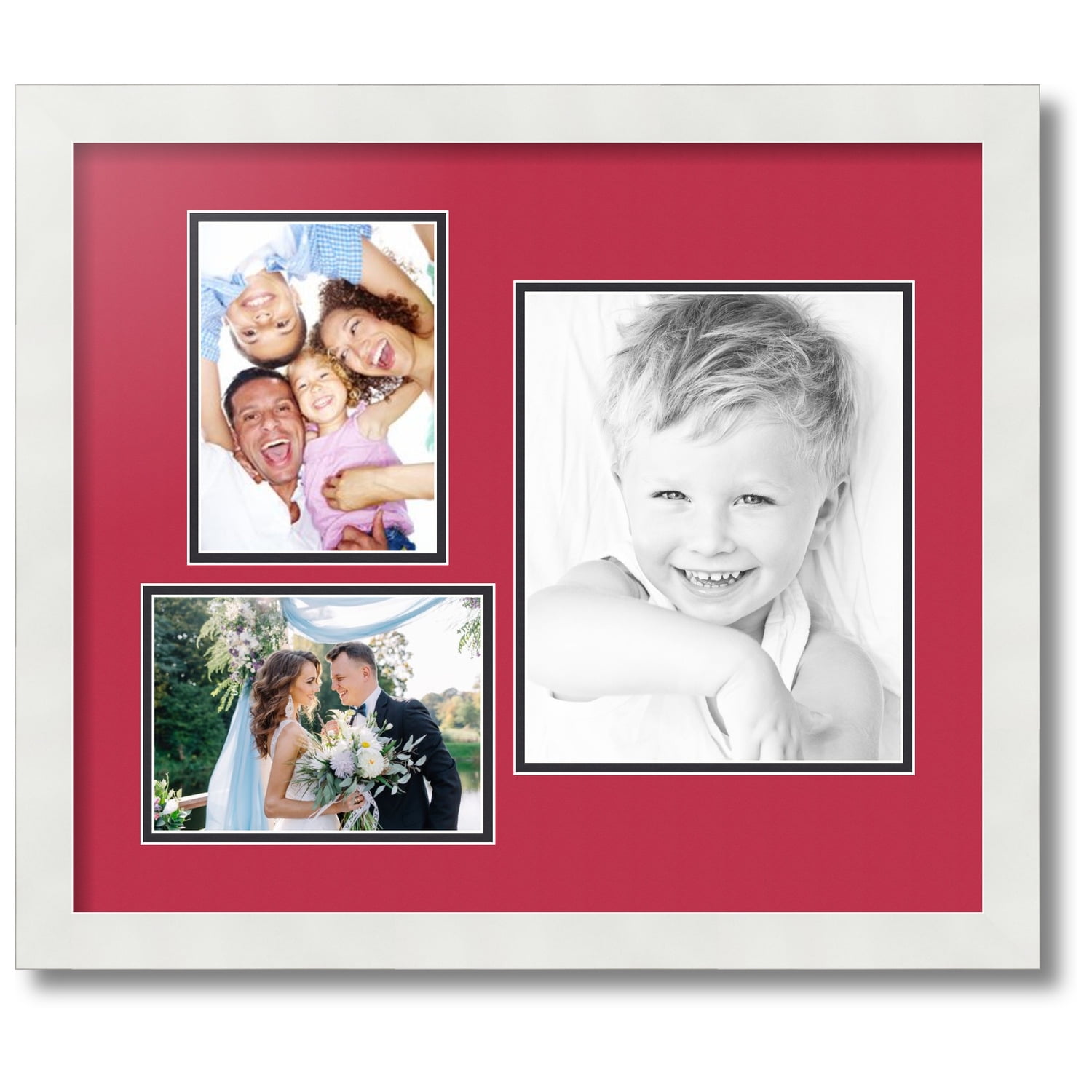 ArtToFrames Collage Photo Picture Frame with 4 - 4x6 inch Openings, Framed  in Black with Over 62 Mat Color Options and Regular Glass (CSM-3926-178)