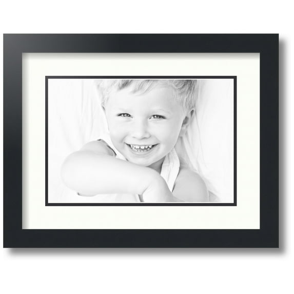 ArtToFrames Collage Photo Picture Frame with 1 - 8x12" Openings, Framed in Black with Porcelain and Black Mats (CDM-3926-720)
