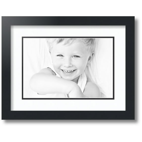 ArtToFrames Collage Photo Picture Frame with 1 - 8x12" Openings, Framed in Black with Super White and Black Mats (CDM-3926-720)