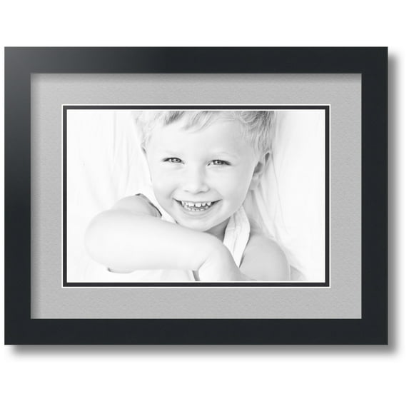 ArtToFrames Collage Photo Picture Frame with 1 - 8x12" Openings, Framed in Black with TV Grey and Black Mats (CDM-3926-720)